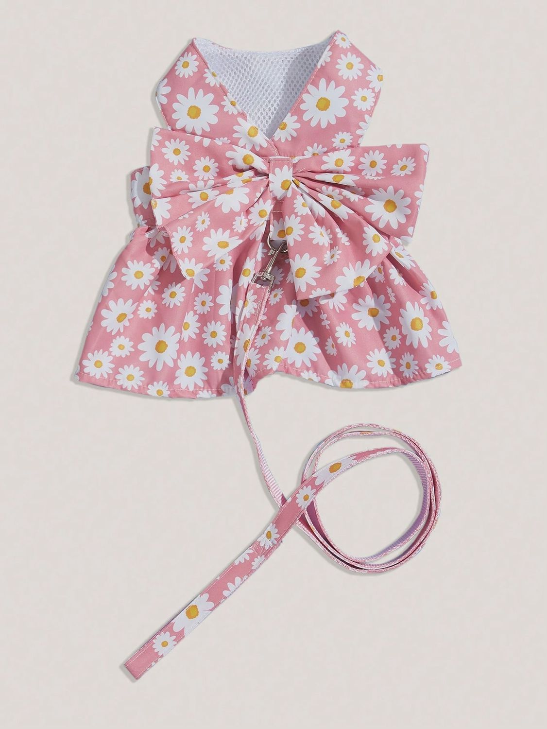 Daisy Dog Flower Print Dress with Leash, Size: Small