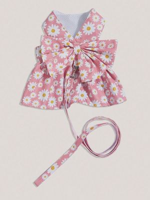 Daisy Dog Flower Print Dress with Leash