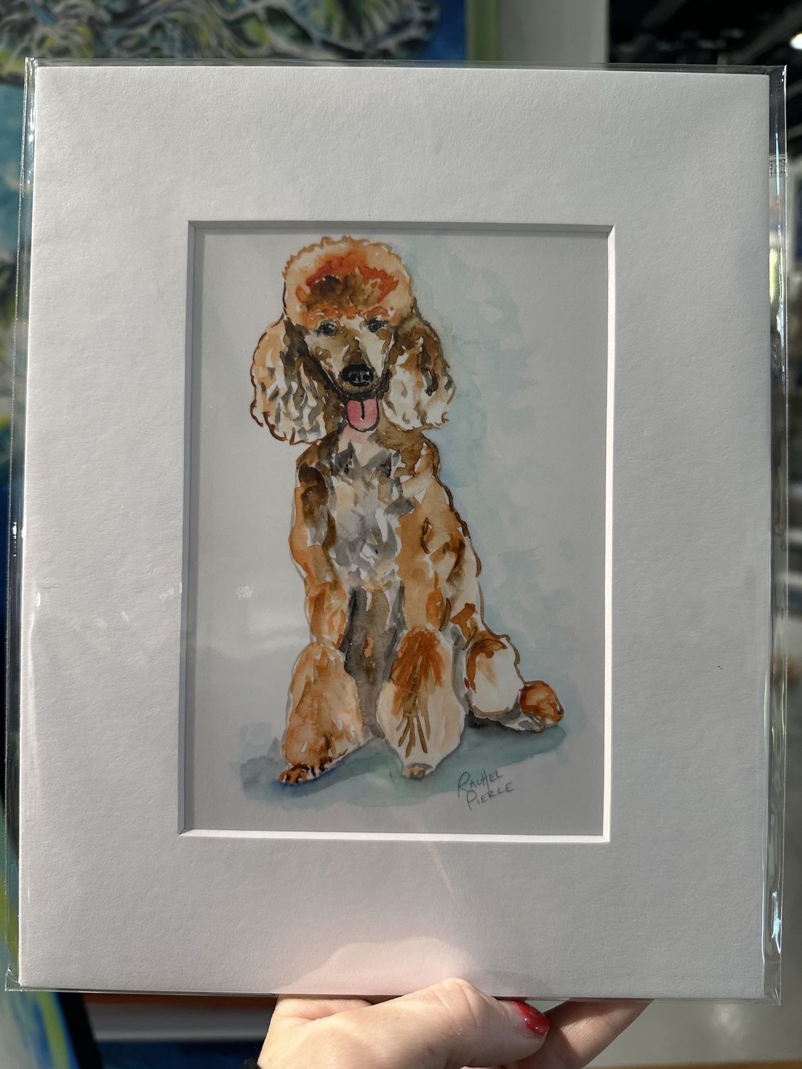 Rachel Pierce &quot;Standard Brown Poodle&quot; Matted Print