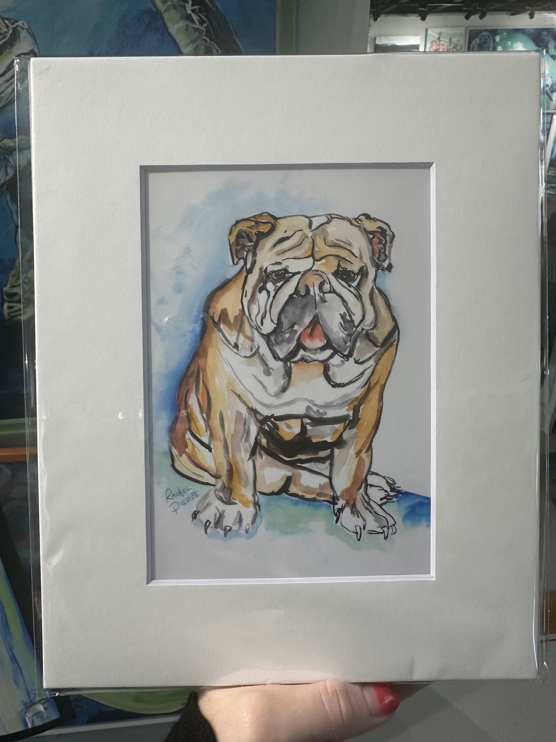 Rachel Pierce &quot;Happy Bulldog&quot; Matted Print