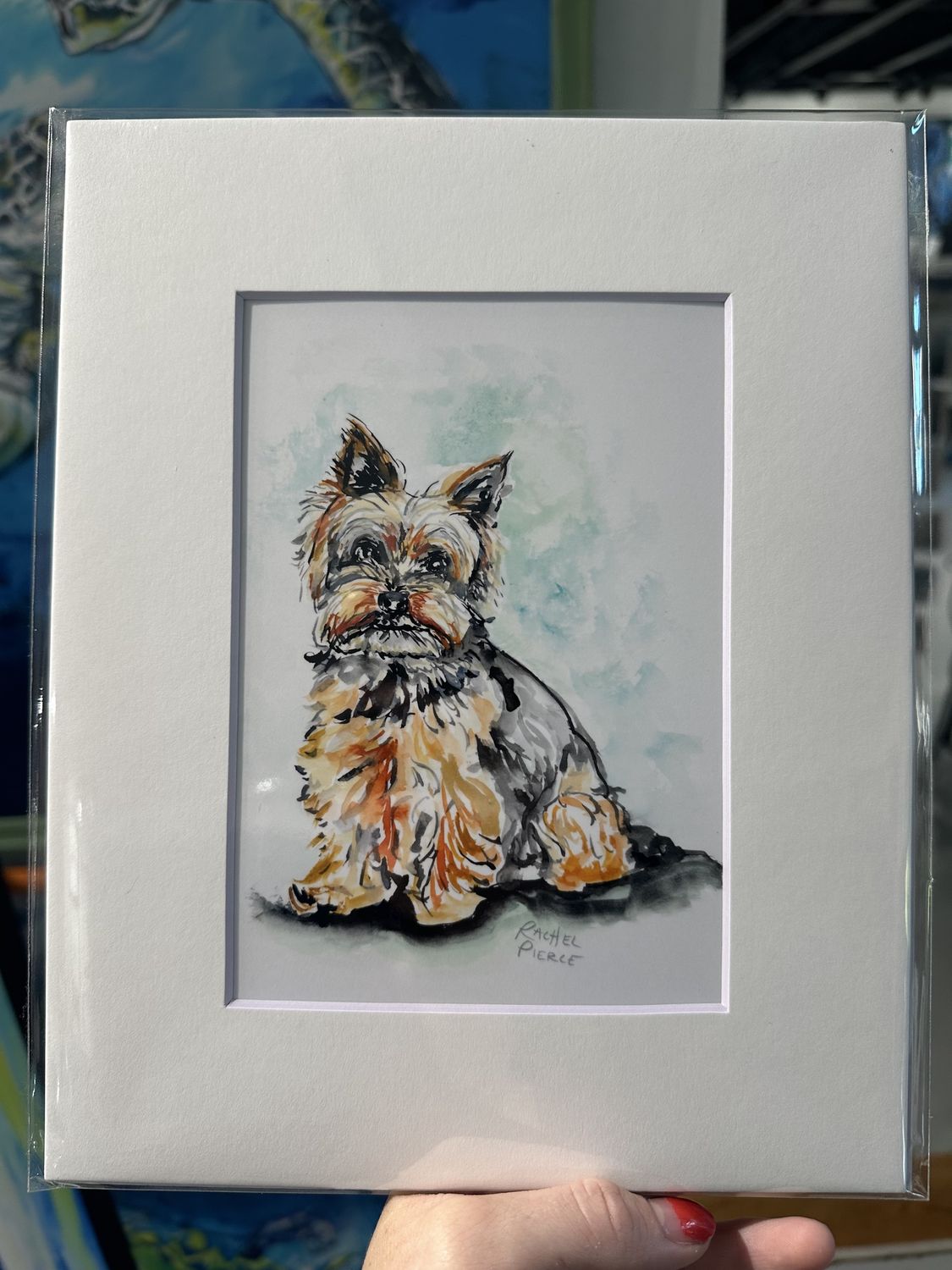 Rachel Pierce &quot;Hello Yorkie&quot; Matted Print
