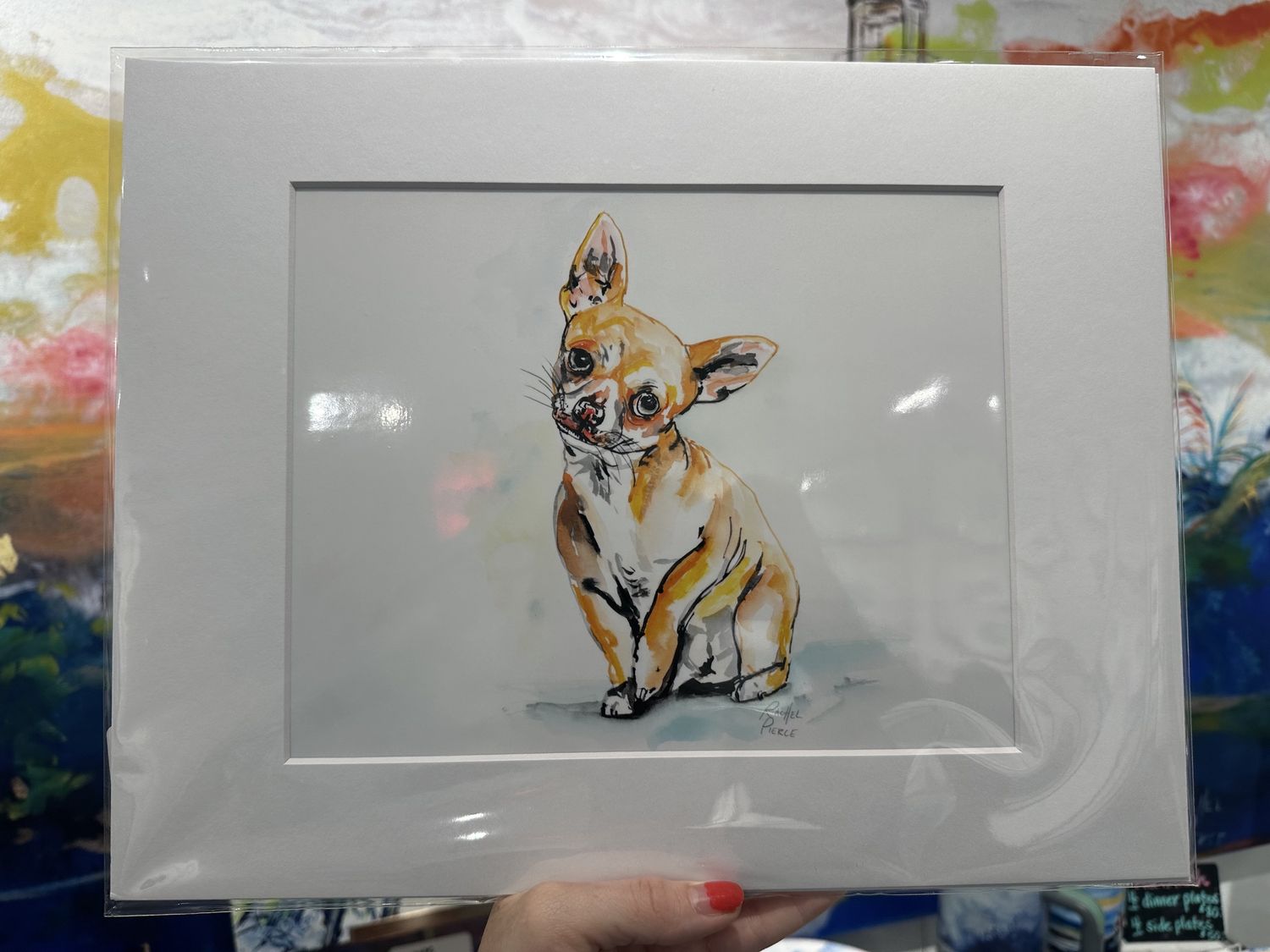 Rachel Pierce &quot;Sitting Chihuahua&quot; Matted Print