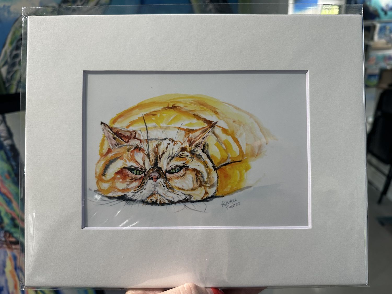 Rachel Pierce &quot; Grumpy Orange Persian&quot; Matted Print