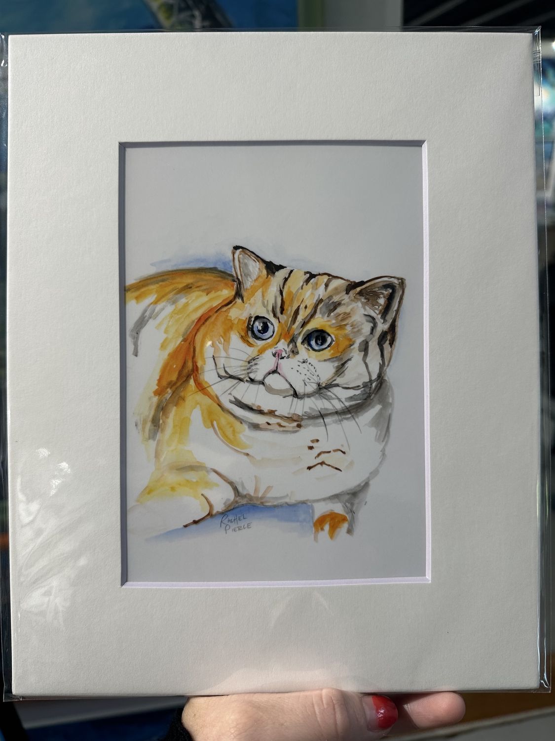 Rachel Pierce &quot;Chunky Orange Cat&quot; Matted Print