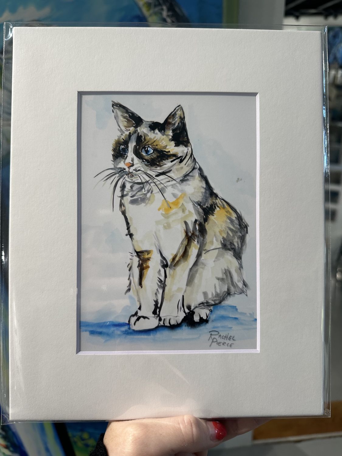 Rachel Pierce &quot;Multicolor Kitty&quot; Matted Print