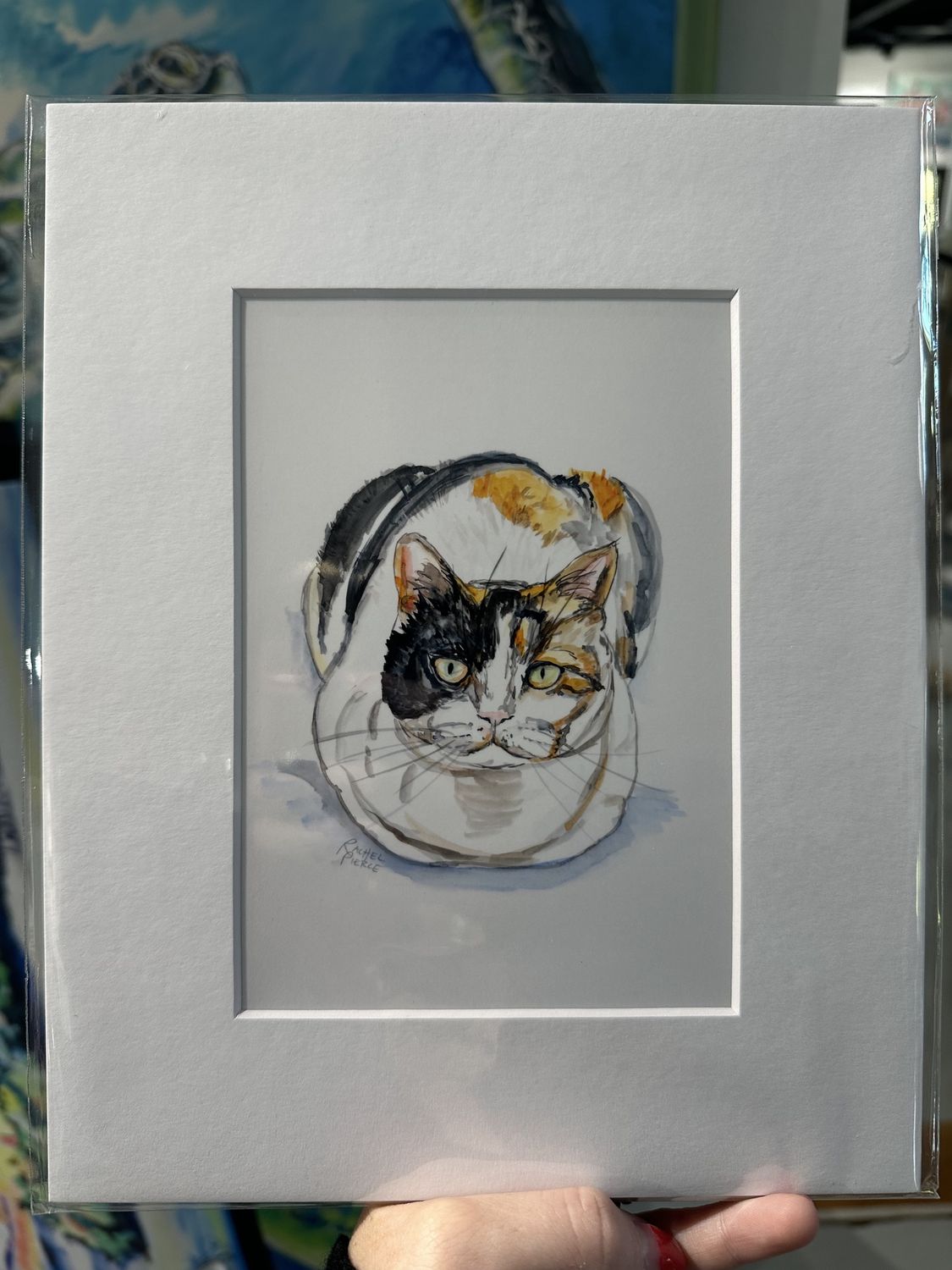 Rachel Pierce &quot;Loaf Cat&quot; Matted Print