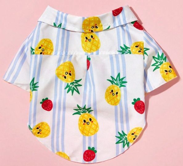 Pet Fruit Stripe Casual Hawaiian Style Shirt