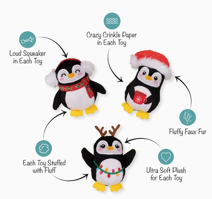 Waddle Squad 3PCS Small Dog Toy Set