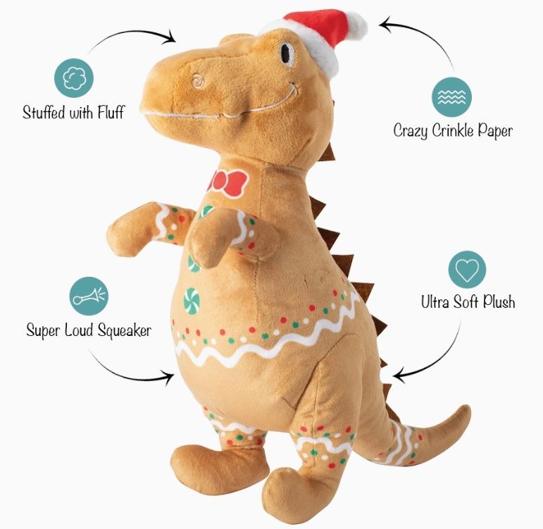 Cookie-Saurus Plush Dog Toy