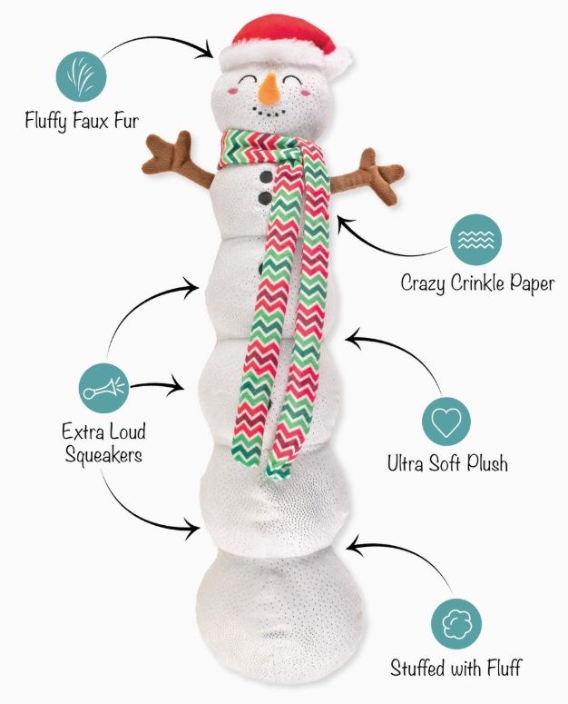 Snowball Party Large Plush Dog Toy