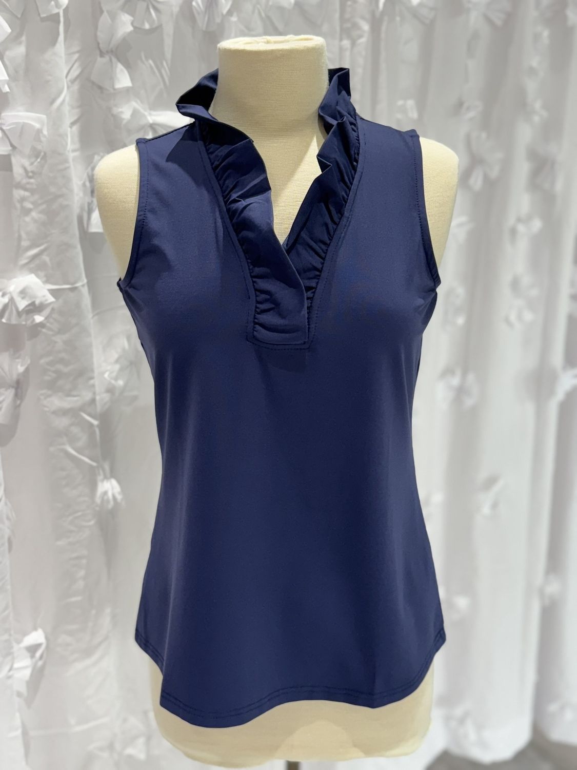 Lulu Ruffle Neck Sleeveless Top