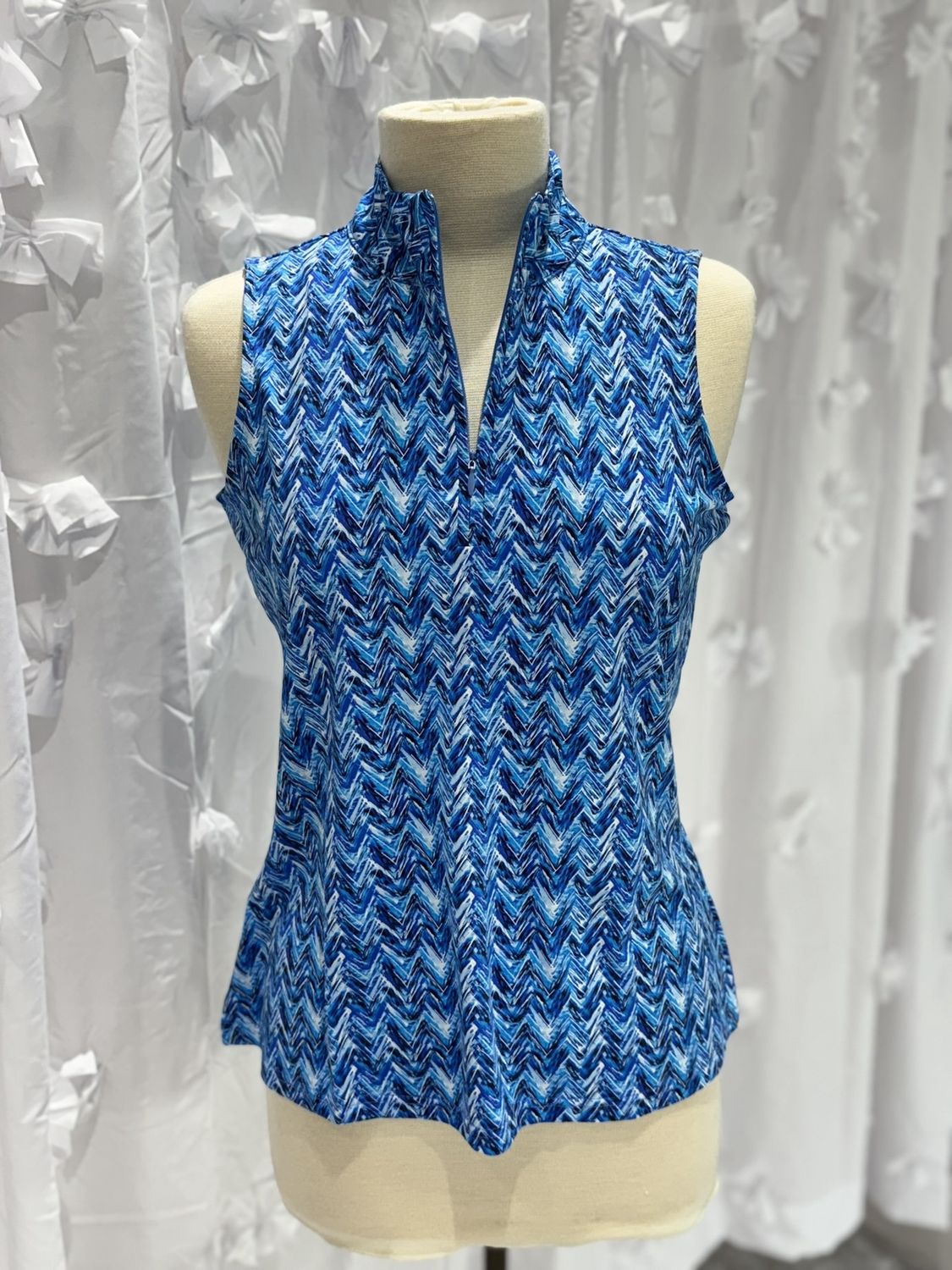 Lulu Zip Sleeveless Top Print