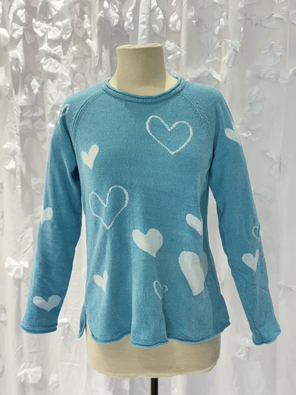 Lulu Scoop Neck Hearts Sweater