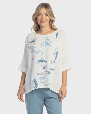 JNJ Wht Piers Poncho Top M97