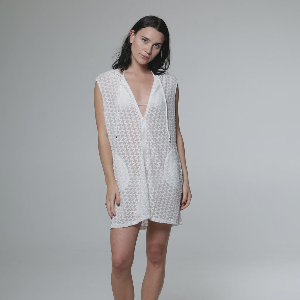 J.Valdi Sleeveless Hoodie J22476 - White, Size: S