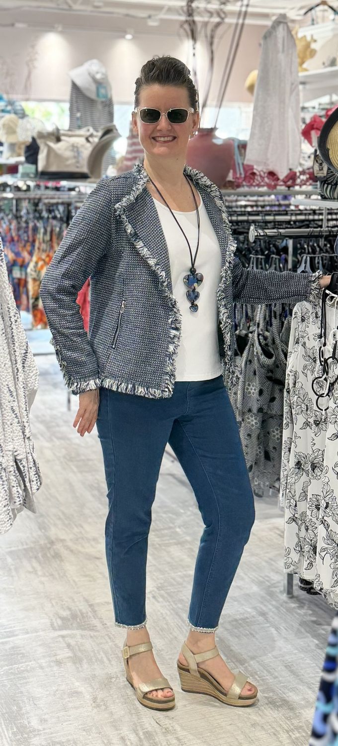 Lulu Fringe Jacket FJT7453 - NVY