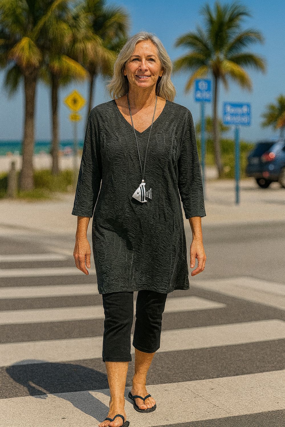 J.Valdi V-Neck Tunic J27366 - Black