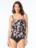 BH Jane Ruffle Tankini H3K025 - Black, Size: 6