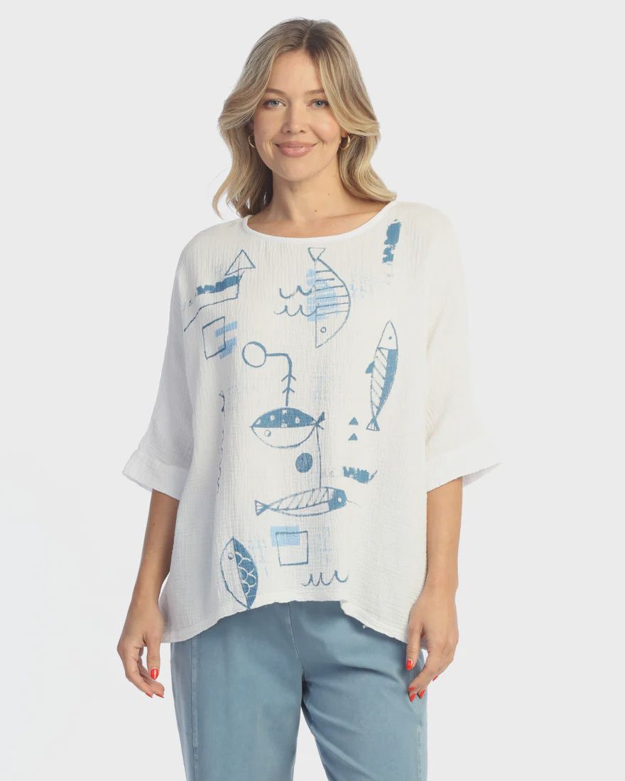 JNJ Wht Piers Poncho Top M97, Size: S