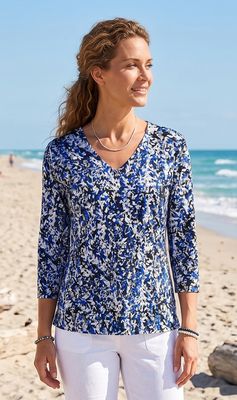 Lulu V-Neck Top SPX0471P - VIBK
