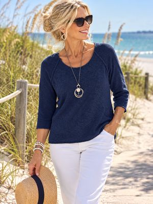 Lulu Sweater Raglan KST0067 - Navy