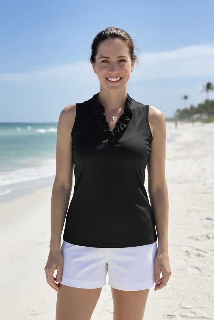 Lulu Ruffle Slvs SPX0753 - Black