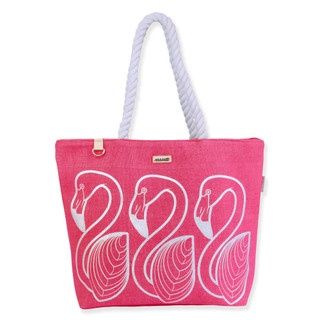 Metallic Flamingo Tote SNS6873 - Silver