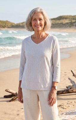 Escape Stripe Easy Tee 23542 - Dune
