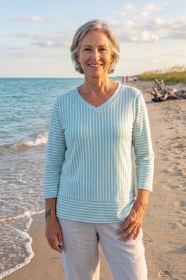 Escape Stripe Easy Tee 23542 - Mint