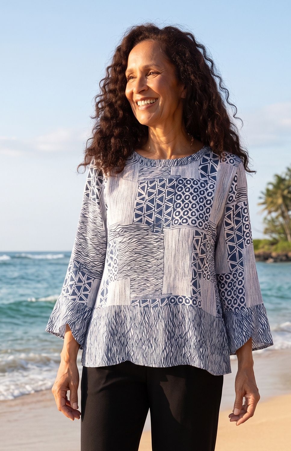Habitat Bali Mixed Pullover 39405 - Marine