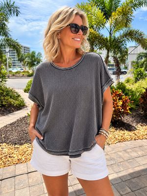 Easel S/S Top ET71499 - Ash