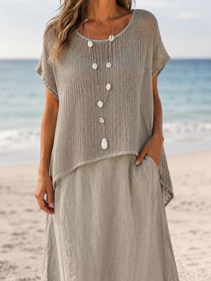 Liabella Dress w/Topper 32196 - Beige