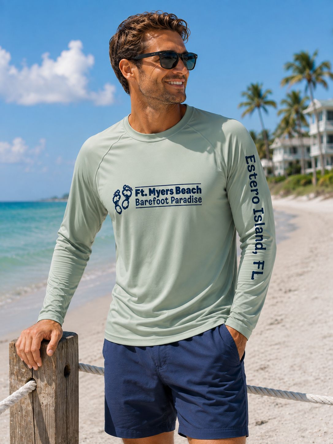 Rashguard Barefoot Paradise Unisex - Sage