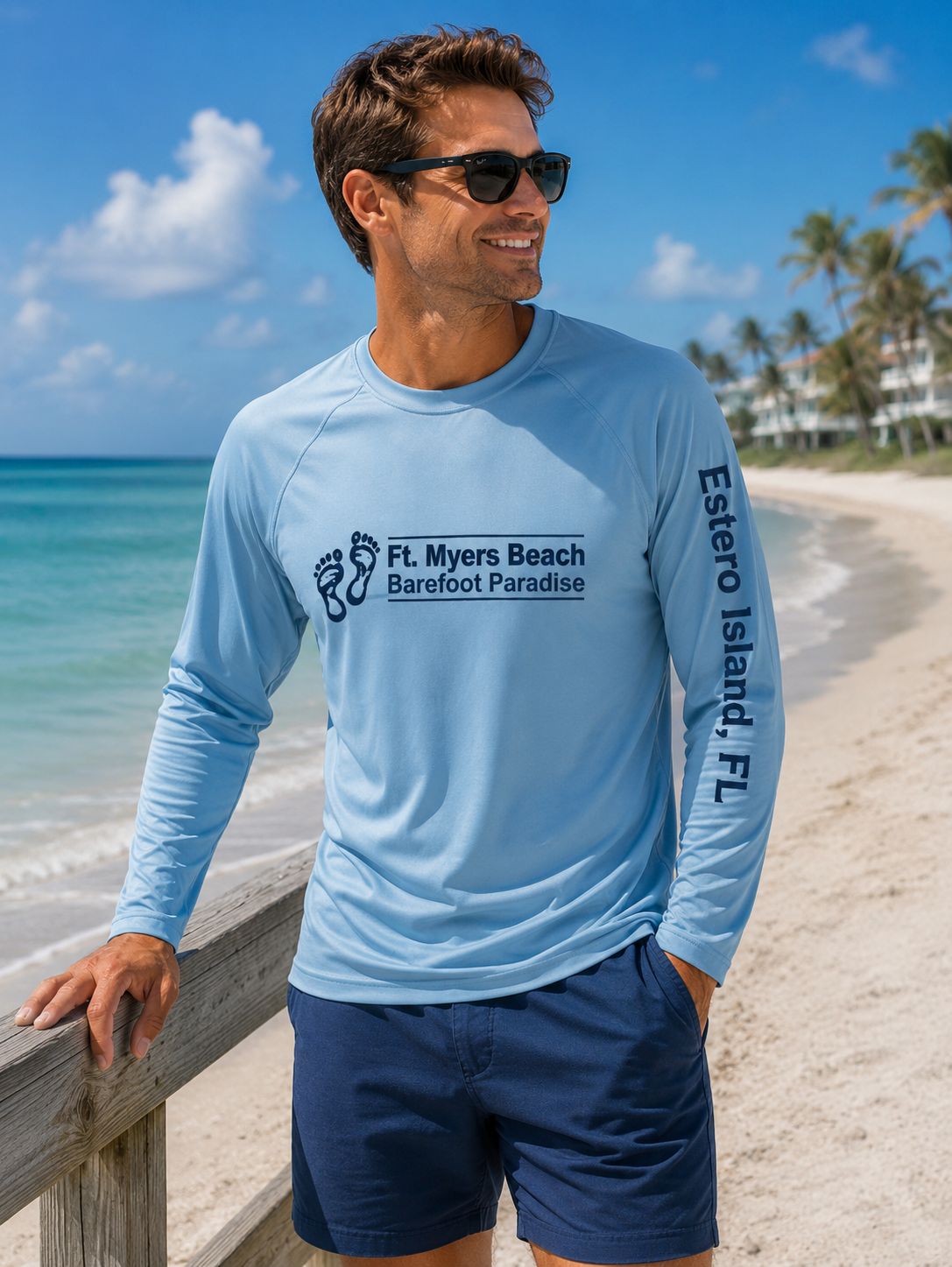 Rashguard  Barefoot Paradise Unisex - Blue
