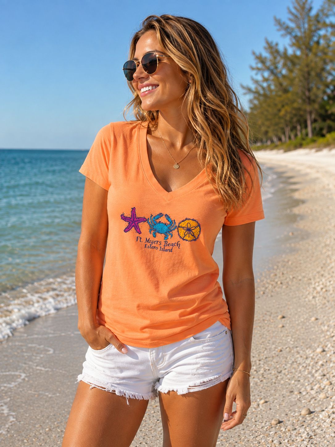 T-shirt Salty Creatures - Light Orange