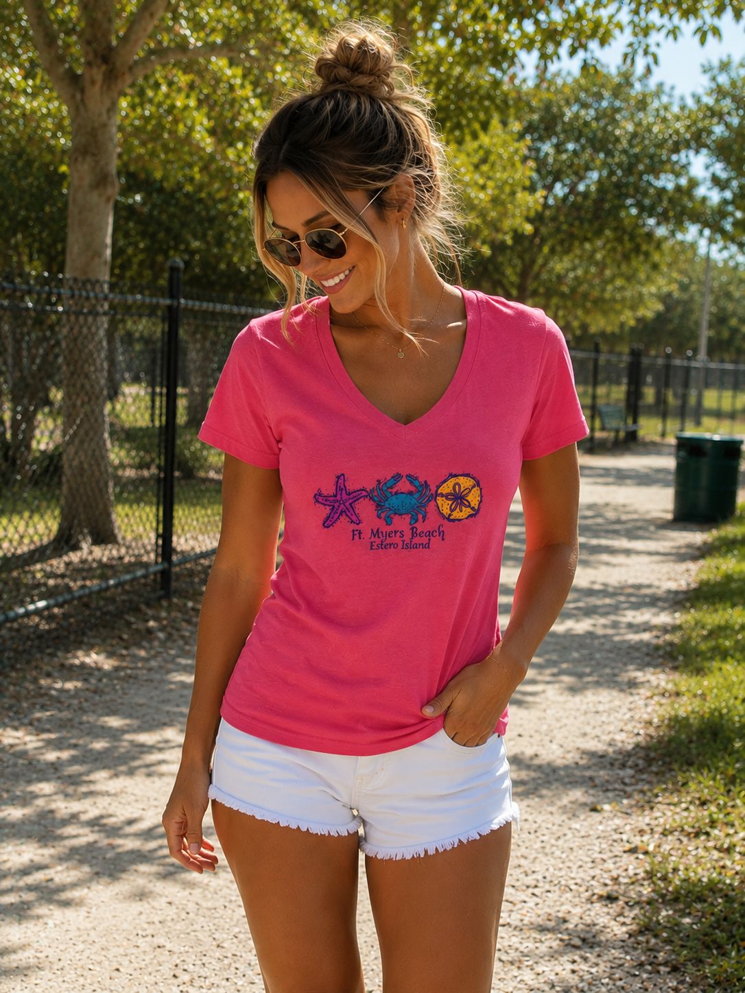 T-shirt Salty Creatures - Hot Pink