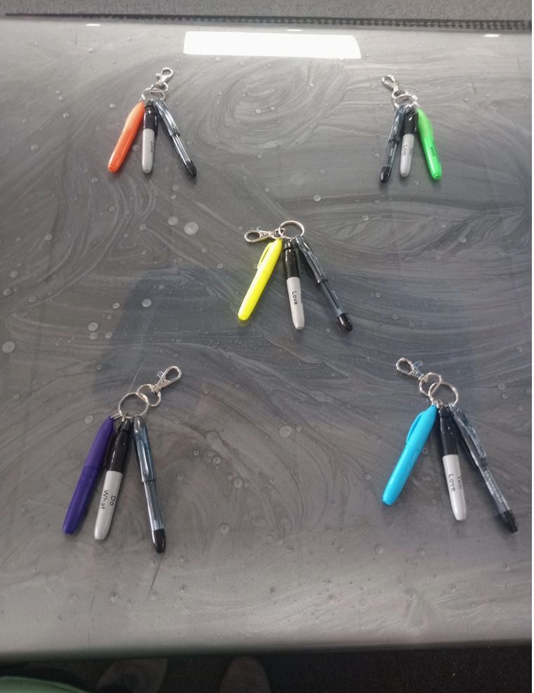 Mini Sharpie and Highlighter Keychains