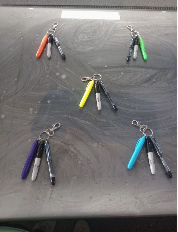 Mini Sharpie and Highlighter Keychains