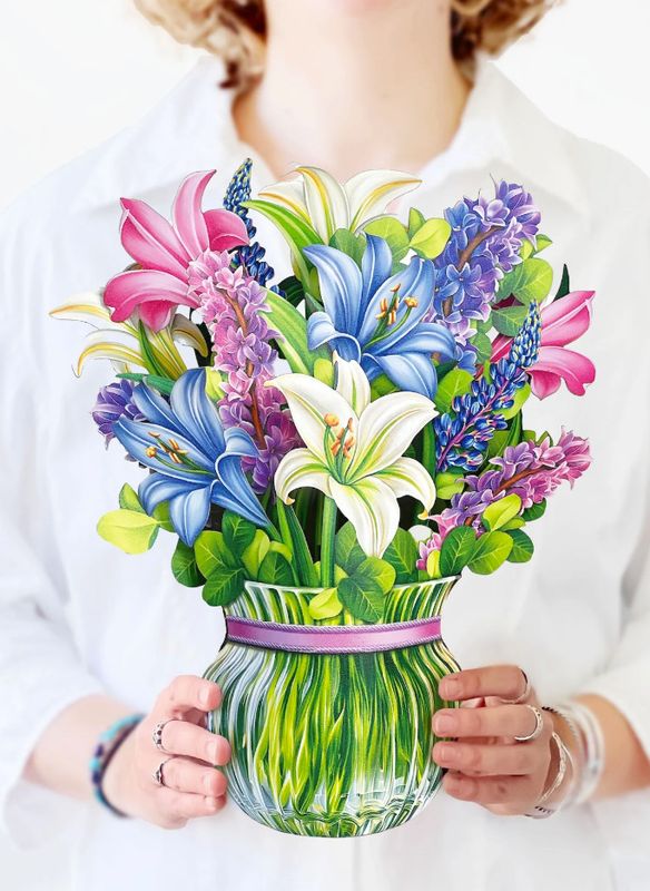 Lilies &amp; Lupines pop-up greeting