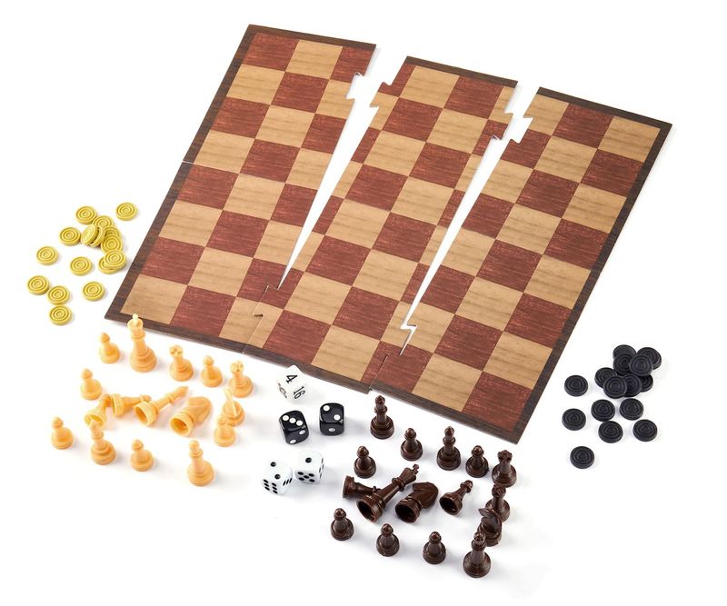 3 in 1 Travel Strategy and Skill board Games Set