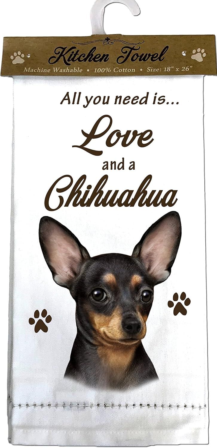 Black Chihuahua Kitchen Towel