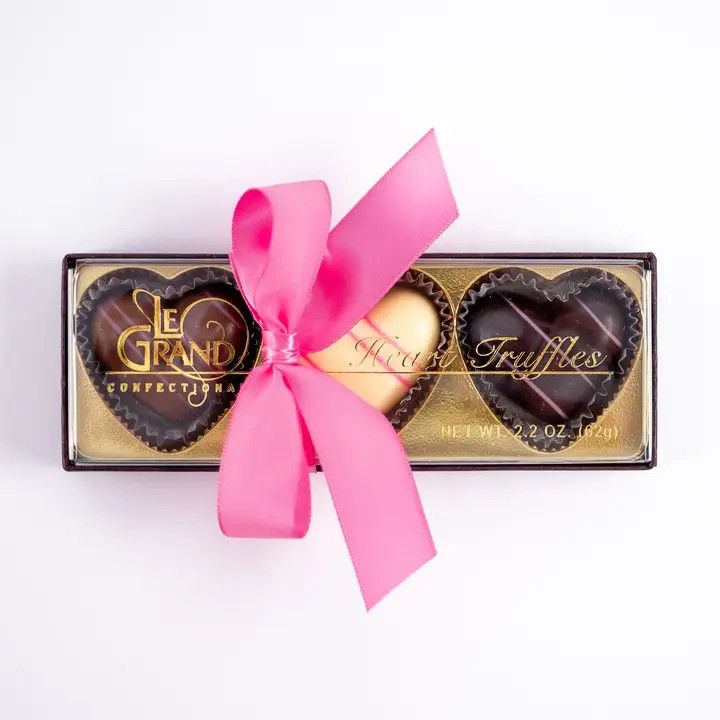 Le Grand Valentine&#39;s Truffles:  Chocolate Hearts (3-Piece)