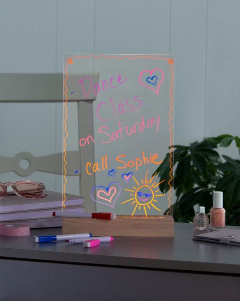 RSABLE LT UP NOTE BOARD,ACRYLI Reusable Light Up Note Board