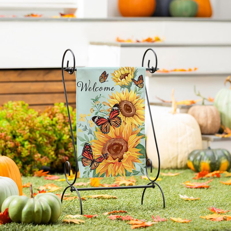 Butterfly Glow Burlap Garden Flag
