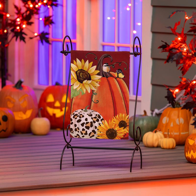 Animal Print Pumpkin Garden Suede Flag
