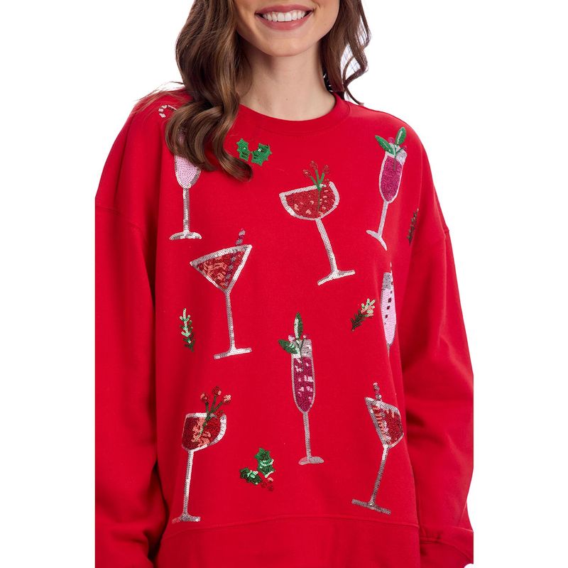 Red Holiday Sparkle Sweatshirt Small/Medium