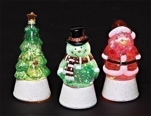 4&quot;H LIGHTED SANTA, TREE, &amp; SNOWMAN MERRY LITES 24