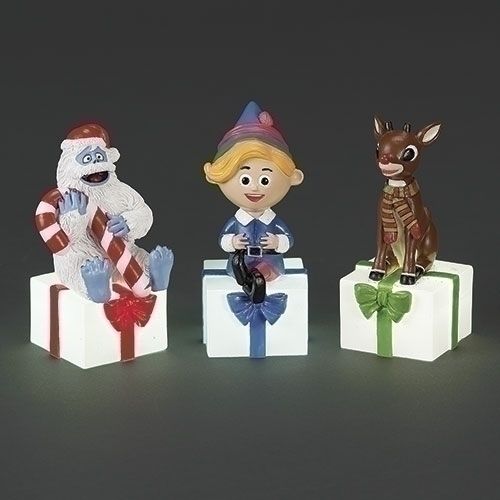 4&quot;H LIGHTED RUDOLPH FIGURES 3A ON PRESENT
