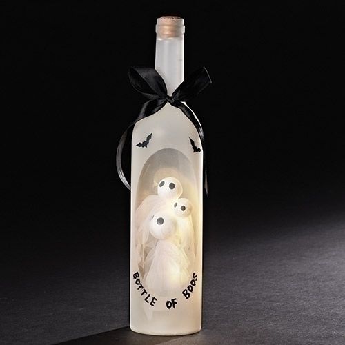 13.2&quot;H LIGHTED BOTTLE OF BOOS WITH GHOSTS INSIDE B