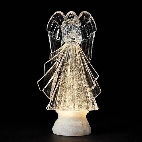 8.75&quot;H LIGHTED SWIRL ANGEL WITH HEART